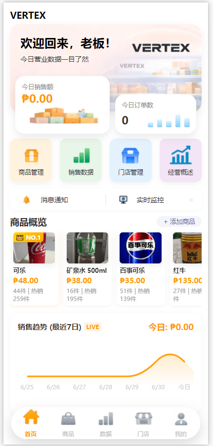 VERTEX 移动端老板首页